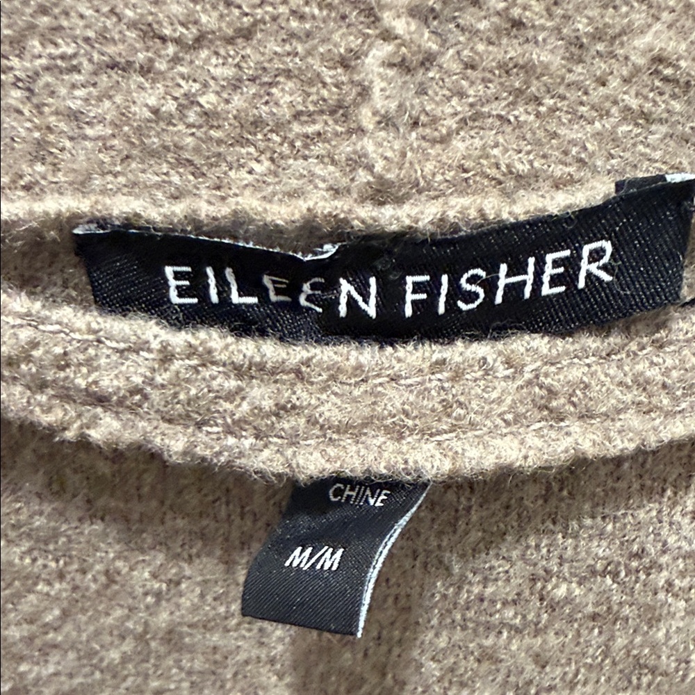Eileen Fisher Open-Front Wool Cardigan in Taupe Brown - Picture 5 of 6
